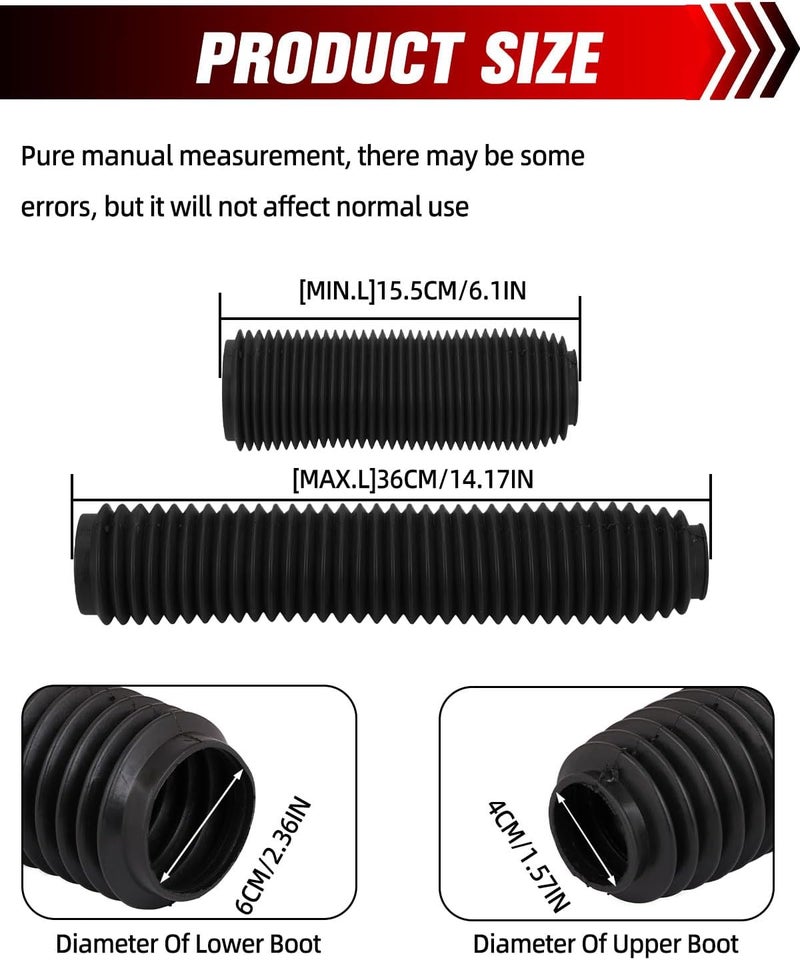 NACORE Motorcycle Fork Cover Boots Universal Front Shock Tube Absorber Guard Dust Boots For Most Dirt Pit Bike, MYSTERIOUS BLACK - Image 5